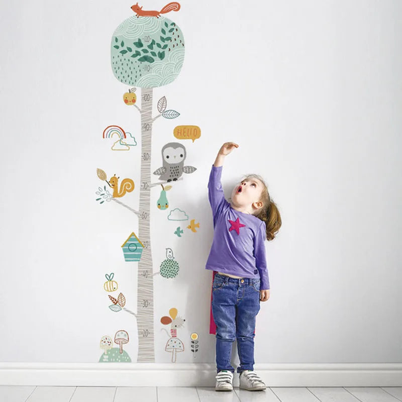 Wall Growth Chart - Tree Animals