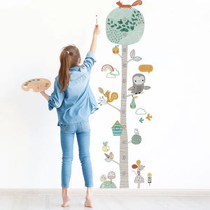 Wall Growth Chart - Tree Animals