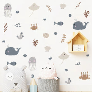 Wall decal for nursery and kids bedroom - Ocean Animals