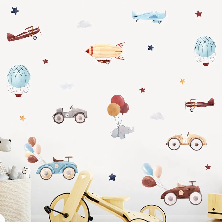 Wall Decal for nursery and kids room - Vintage transport