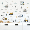 Wall decal nursery and kids room construction machine