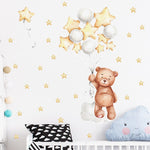 Wall Decal Kids and Nursery Room- Bear Balloon Stars