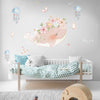 Wall Decal nursery and Kids Room- Pink Whale Wreath Jellyfish