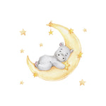 Wall Decal Kids and Nursery Room- Moon Hippo