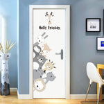 Wall Decal Nursery and Kids Room – Corner Cartoon Cute Animals