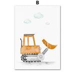 Wall Art Prints for Nursery and Kids Bedroom- Construction Machines 2