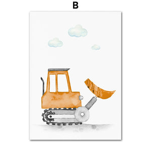 Wall Art Prints for Nursery and Kids Bedroom- Construction Machines 2