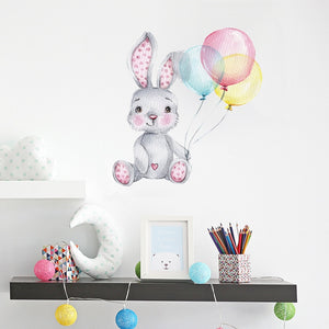 Wall Decal Nursery and Kids Bedroom Decor- Painted Bunny Balloon