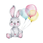 Wall Decal Nursery and Kids Bedroom Decor- Painted Bunny Balloon