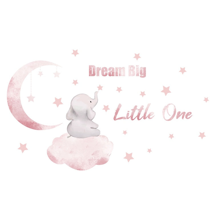 Wall Decal Kids and Nursery room- Pink Elephant