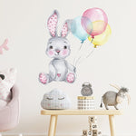 Wall Decal Nursery and Kids Bedroom Decor- Painted Bunny Balloon