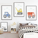 Wall Art Prints for Nursery and Kids Bedroom- Construction Machines 2