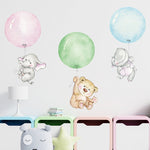 Wall Decal Nursery and Kids Room -Elephant Bear Balloons 