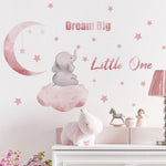 Wall Decal Kids and Nursery room- Pink Elephant