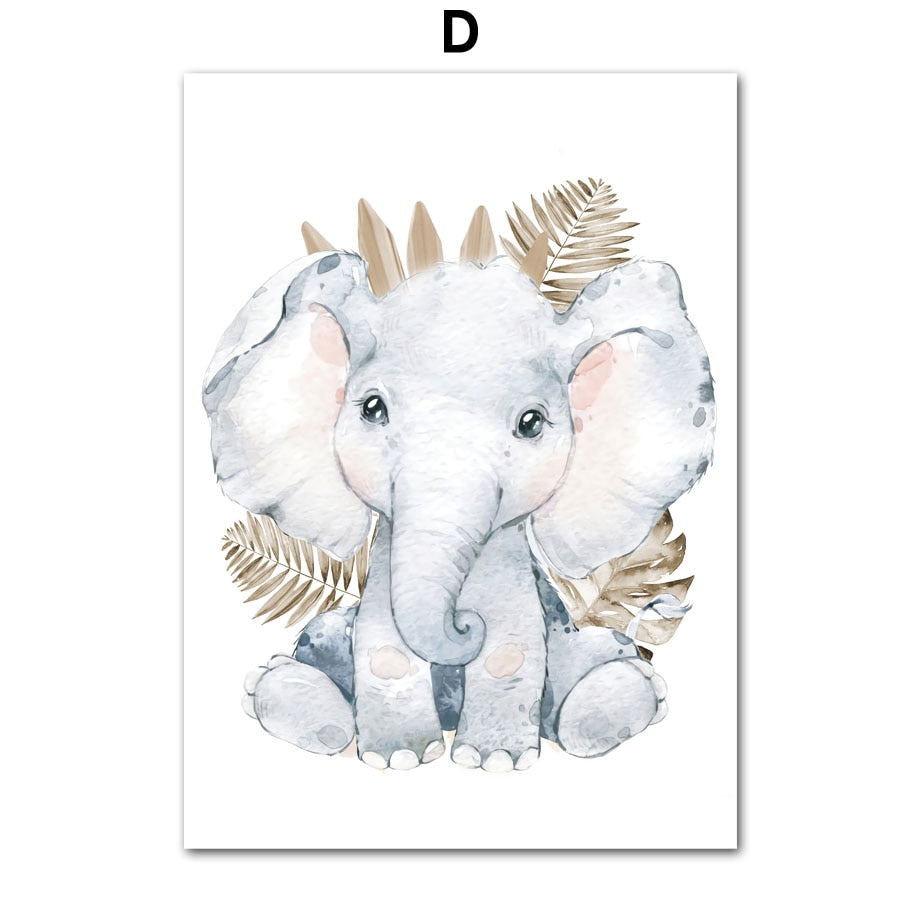 Wall Art Prints for Nursery and Kids Bedroom- Boho Animal Zoo