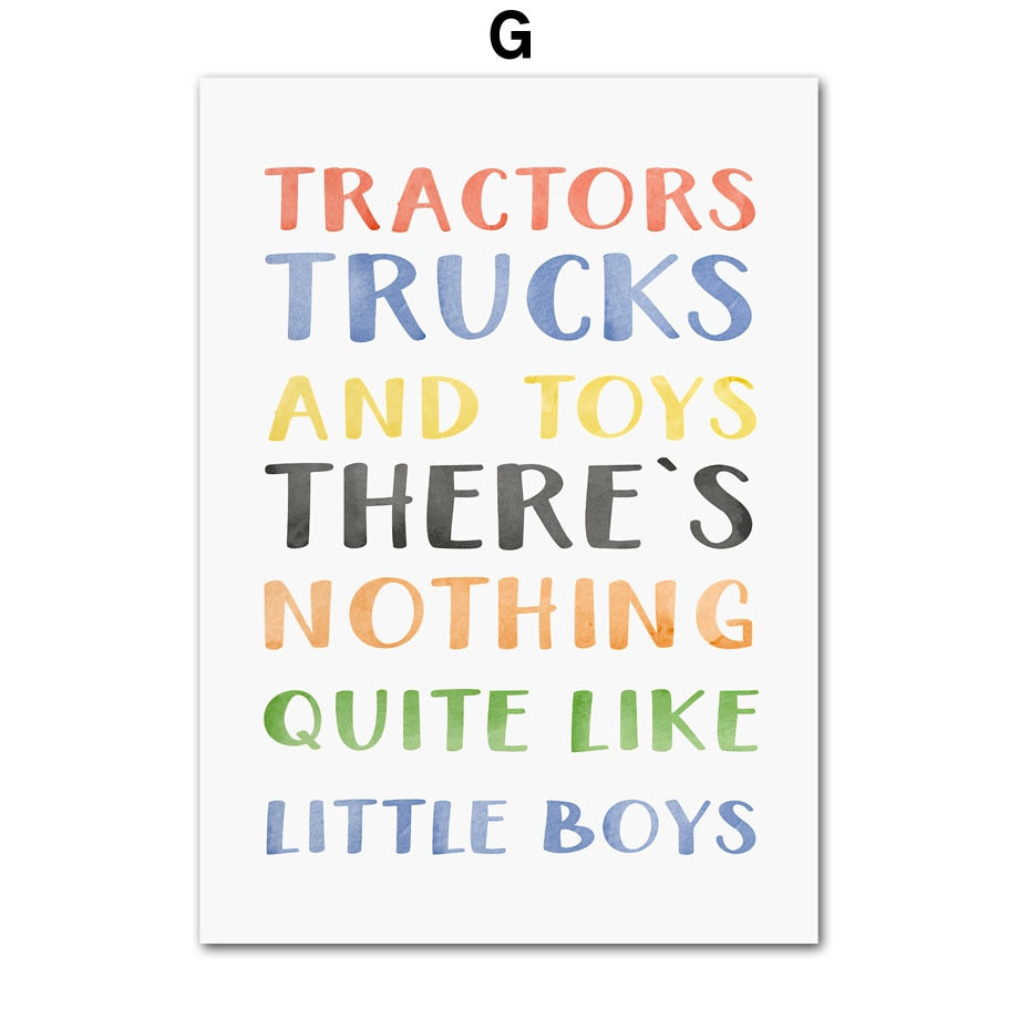 Wall Art Prints for Nursery and Kids Bedroom- Construction Machines 2