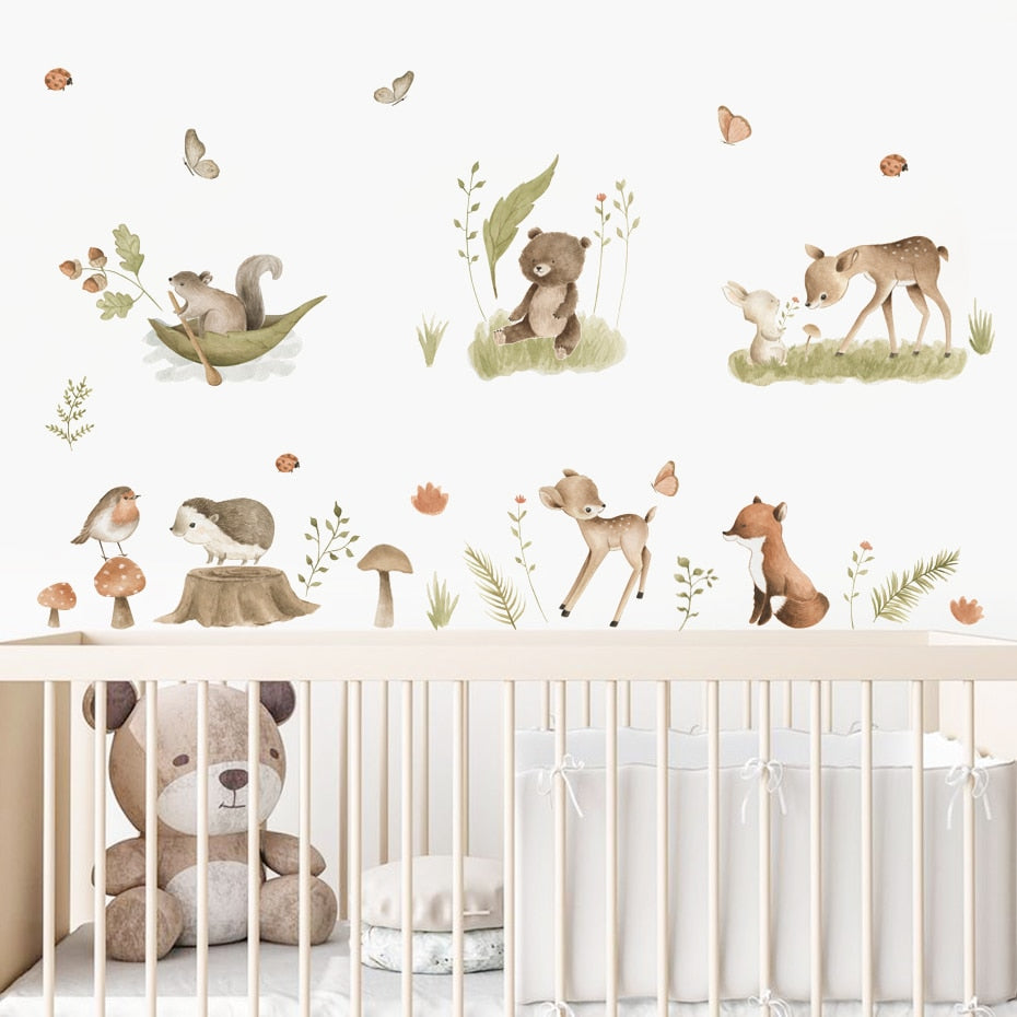 Wall decal nursery and kids room woodland